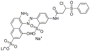 lithium sodium 6-amino-5-[[4-[[3-chloro-1-oxo-3-(phenylsulphonyl)propyl]amino]-2-sulphonatophenyl]azo]-4-hydroxynaphthalene-2-sulphonate CAS#: 83006-76-2