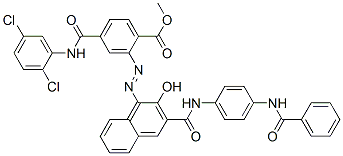 methyl 2-[[3-[[[4-(benzoylamino)phenyl]amino]carbonyl]-2-hydroxy-1-naphthyl]azo]-4-[[(2,5-dichlorophenyl)amino]carbonyl]benzoate CAS#: 85851-57-6