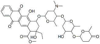 methyl 4-[4-dimethylamino-5-[4-hydroxy-6-methyl-5-(6-methyl-5-oxo-oxan -2-yl)oxy-oxan-2-yl]oxy-6-methyl-oxan-2-yl]oxy-2-ethyl-2,5-dihydroxy-6 ,11-dioxo-3,4-dihydro-1H-tetracene-1-carboxylate CAS#: 87080-93-1
