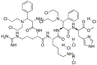 methyl N-[3-[bis(2-chloroethyl)amino]-N-[N2-[N2-[3-[bis(2-chloroethyl)amino]-3-phenyl-L-alanyl]-L-arginyl]-L-lysyl]-3-phenyl-L-alanyl]-L-histidinate tetrahydrochloride CAS#: 84434-76-4
