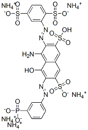 pentaammonium hydrogen 4-amino-3-[(2,5-disulphonatophenyl)azo]-5-hydroxy-6-[(3-phosphonatophenyl)azo]naphthalene-2,7-disulphonate CAS#: 83984-87-6