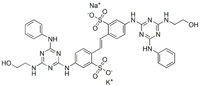 potassium sodium 4,4'-bis[[6-anilino-4-[(2-hydroxyethyl)amino]-1,3,5-triazin-2-yl]amino]stilbene-2,2'-disulphonate CAS#: 85187-70-8