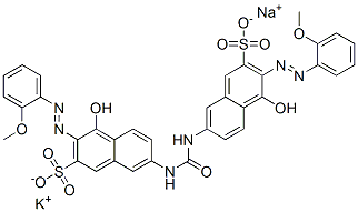potassium sodium 7,7'-(carbonyldiimino)bis[4-hydroxy-3-[(2-methoxyphenyl)azo]naphthalene-2-sulphonate] CAS#: 83221-61-8