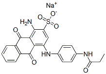 sodium 1-amino-9,10-dihydro-9,10-dioxo-4-[4-[(1-oxopropyl)amino]anilino]anthracene-2-sulphonate CAS#: 88329-78-6