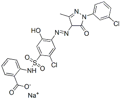 sodium 2-[[[2-chloro-4-[[1-(3-chlorophenyl)-4,5-dihydro-3-methyl-5-oxo-1H-pyrazol-4-yl]azo]-5-hydroxyphenyl]sulphonyl]amino]benzoate CAS#: 85750-14-7