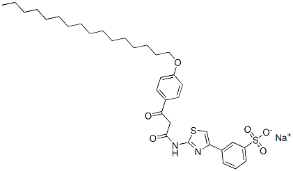 sodium 3-[2-[[3-[4-(hexadecyloxy)phenyl]-1,3-dioxopropyl]amino]thiazol-4-yl]benzenesulphonate CAS#: 84100-45-8