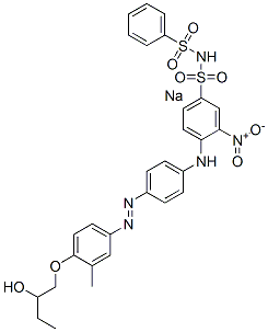 sodium 4-[[4-[[4-(2-hydroxybutoxy)-m-tolyl]azo]phenyl]amino]-3-nitro-N-(phenylsulphonyl)benzenesulphonamidate CAS#: 83221-37-8