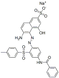 sodium 6-amino-5-[[4-(benzoylamino)-2-[(p-tolyl)sulphonyl]phenyl]azo]-4-hydroxynaphthalene-2-sulphonate CAS#: 85650-67-5
