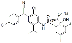 sodium N-[5-chloro-4-[(4-chlorophenyl)cyanomethyl]-2-isopropylphenyl]-2-hydroxy-3,5-diiodobenzamidate CAS#: 84604-66-0