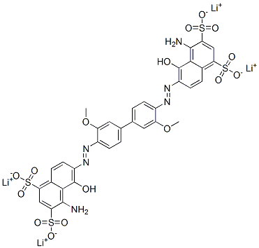 tetralithium 6,6'-[(3,3'-dimethoxy[1,1'-biphenyl]-4,4'-diyl)bis(azo)]bis[4-amino-5-hydroxynaphthalene-1,3-disulphonate] CAS#: 84559-91-1
