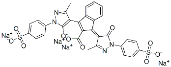 tetrasodium 1-[1,5-dihydro-3-methyl-5-oxo-1-(4-sulphonatophenyl)-4H-pyrazol-4-ylidene]-3-[3-methyl-5-oxido-1-(4-sulphonatophenyl)-1H-pyrazol-4-yl]-1H-indene-2-carboxylate CAS#: 85006-14-0