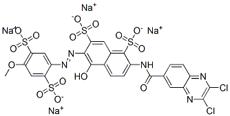 tetrasodium 2-[[(2,3-dichloro-6-quinoxalinyl)carbonyl]amino]-5-hydroxy-6-[(4-methoxy-2,5-disulphonatophenyl)azo]naphthalene-1,7-disulphonate CAS#: 83400-19-5