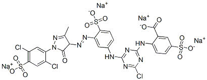tetrasodium 2-[[4-chloro-6-[[3-[[1-(2,5-dichloro-4-sulphonatophenyl)-4,5-dihydro-3-methyl-5-oxo-1H-pyrazol-4-yl]azo]-4-sulphonatophenyl]amino]-1,3,5-triazin-2-yl]amino]-5-sulphonatobenzoate CAS#: 89923-42-2