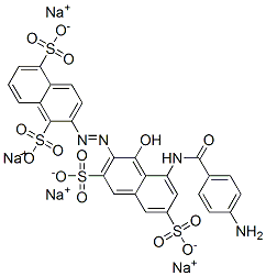 tetrasodium 2-[[8-[(4-aminobenzoyl)amino]-1-hydroxy-3,6-disulphonato-2-naphthyl]azo]naphthalene-1,5-disulphonate CAS#: 85895-98-3