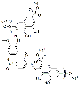 tetrasodium 3,3'-[azoxybis[(2-methoxy-4,1-phenylene)azo]]bis[4,5-dihydroxynaphthalene-2,7-disulphonate] CAS#: 83968-64-3