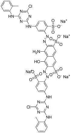 tetrasodium 4-amino-3,6-bis[[5-[[4-chloro-6-[(o-tolyl)amino]-1,3,5-triazin-2-yl]amino]-2-sulphonatophenyl]azo]-5-hydroxynaphthalene-2,7-disulphonate CAS#: 81959-23-1