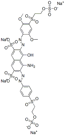 tetrasodium 4-amino-6-[[2,5-dimethoxy-4-[[2-(sulphonatooxy)ethyl]sulphonyl]phenyl]azo]-5-hydroxy-3-[[4-[[2-(sulphonatooxy)ethyl]sulphonyl]phenyl]azo]naphthalene-2,7-disulphonate CAS#: 84229-70-9