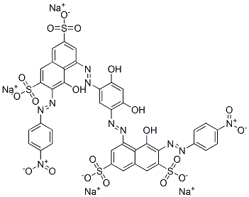 tetrasodium 4,4'-[(4,6-dihydroxy-1,3-phenylene)bis(azo)]bis[5-hydroxy-6-[(4-nitrophenyl)azo]naphthalene-2,7-disulphonate] CAS#: 83968-72-3