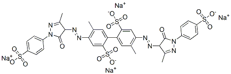 tetrasodium 4,4'-bis[[4,5-dihydro-3-methyl-5-oxo-1-(4-sulphonatophenyl)-1H-pyrazol-4-yl]azo]-5,5'-dimethyl[1,1'-biphenyl]-2,2'-disulphonate CAS#: 89504-75-6
