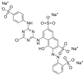tetrasodium 5-[[4-chloro-6-[(4-sulphonatophenyl)amino]-1,3,5-triazin-2-yl]amino]-4-hydroxy-3-[(2-sulphonatophenyl)azo]naphthalene-2,7-disulphonate CAS#: 83270-37-5