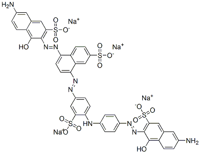 tetrasodium 5-[(6-amino-1-hydroxy-3-sulphonato-2-naphthyl)azo]-8-[[4-[[4-[(6-amino-1-hydroxy-3-sulphonato-2-naphthyl)azo]phenyl]amino]-3-sulphonatophenyl]azo]naphthalene-2-sulphonate CAS#: 83950-05-4