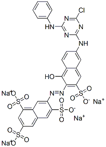 tetrasodium 7-[[6-[[4-chloro-6-(phenylamino)-1,3,5-triazin-2-yl]amino]-1-hydroxy-3-sulphonato-2-naphthyl]azo]naphthalene-1,3,6-trisulphonate CAS#: 85959-00-8