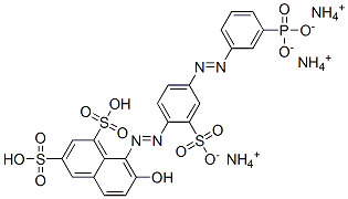 triammonium hydrogen 7-hydroxy-8-[[4-[(m-phosphonatophenyl)azo]-2-sulphonatophenyl]azo]naphthalene-1,3-disulphonate CAS#: 83817-41-8