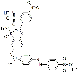 trilithium 2-[2-(4-nitro-2-sulphonatophenyl)vinyl]-5-[[4-[(4-sulphonatophenyl)azo]phenyl]-O,N,N-azoxy]benzenesulphonate CAS#: 83968-54-1