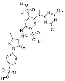 trilithium 2-[(4-chloro-6-methoxy-1,3,5-triazin-2-yl)amino]-5-[[4,5-dihydro-3-methyl-5-oxo-1-(4-sulphonatophenyl)-1H-pyrazol-4-yl]azo]benzene-1,4-disulphonate CAS#: 84051-91-2