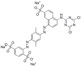 trisodium 2-[[4-[[4-[(4,6-dichloro-1,3,5-triazin-2-yl)amino]-7-sulphonato-1-naphthyl]azo]-2,5-dimethylphenyl]azo]benzene-1,4-disulphonate CAS#: 85631-75-0