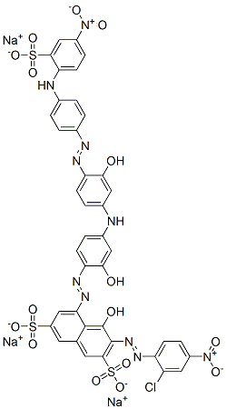 trisodium 3-[(2-chloro-4-nitrophenyl)azo]-4-hydroxy-5-[[2-hydroxy-4-[[3-hydroxy-4-[[4-[(4-nitro-2-sulphonatophenyl)amino]phenyl]azo]phenyl]amino]phenyl]azo]naphthalene-2,7-disulphonate CAS#: 85631-89-6