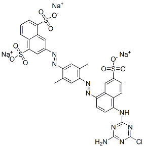 trisodium 3-[[4-[[4-[(4-amino-6-chloro-1,3,5-triazin-2-yl)amino]-7-sulphonato-1-naphthyl]azo]-2,5-dimethylphenyl]azo]naphthalene-1,5-disulphonate CAS#: 84434-57-1