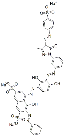 trisodium 4-[[3-[[3-[4,5-dihydro-3-methyl-5-oxo-4-[(4-sulphonatophenyl)azo]-1H-pyrazol-1-yl]phenyl]azo]-2,4-dihydroxyphenyl]azo]-5-hydroxy-6-(phenylazo)naphthalene-2,7-disulphonate CAS#: 85631-86-3
