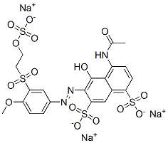 trisodium 4-(acetylamino)-5-hydroxy-6-[[4-methoxy-3-[[2-(sulphonatooxy)ethyl]sulphonyl]phenyl]azo]naphthalene-1,7-disulphonate CAS#: 84083-05-6