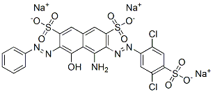 trisodium 4-amino-3-[(2,5-dichloro-4-sulphonatophenyl)azo]-5-hydroxy-6-(phenylazo)naphthalene-2,7-disulphonate CAS#: 81064-49-5
