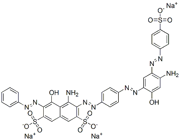 trisodium 4-amino-3-[[4-[[4-amino-2-hydroxy-5-[(4-sulphonatophenyl)azo]phenyl]azo]phenyl]azo]-5-hydroxy-6-(phenylazo)naphthalene-2,7-disulphonate CAS#: 85153-25-9
