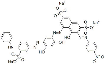 trisodium 5-[[2,4-dihydroxy-5-[[4-(phenylamino)-3-sulphonatophenyl]azo]phenyl]azo]-4-hydroxy-3-[(4-nitrophenyl)azo]naphthalene-2,7-disulphonate CAS#: 85631-82-9
