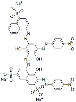 trisodium 5-[[2,6-dihydroxy-3-[(4-nitrophenyl)azo]-5-[(4-sulphonato-1-naphthyl)azo]phenyl]azo]-4-hydroxy-3-[(4-nitrophenyl)azo]naphthalene-2,7-disulphonate CAS#: 85851-56-5