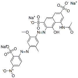 trisodium 5-(acetylamino)-4-hydroxy-3-[[2-methoxy-5-methyl-4-[(4-nitro-2-sulphonatophenyl)azo]phenyl]azo]naphthalene-2,7-disulphonate CAS#: 84583-92-6