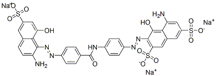 trisodium 5-amino-3-[[4-[[4-[(2-amino-8-hydroxy-6-sulphonato-1-naphthyl)azo]benzoyl]amino]phenyl]azo]-4-hydroxynaphthalene-2,7-disulphonate CAS#: 85721-13-7