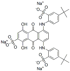 trisodium 5,8-bis[[4-(1,1-dimethylethyl)-2-sulphonatophenyl]amino]-9,10-dihydro-1,4-dihydroxy-9,10-dioxoanthracene-2-sulphonate CAS#: 83006-69-3