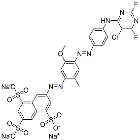 trisodium 7-[[4-[[4-[(5-chloro-2,6-difluoro-4-pyrimidinyl)amino]phenyl]azo]-5-methoxy-2-methylphenyl]azo]naphthalene-1,3,5-trisulphonate CAS#: 80573-11-1