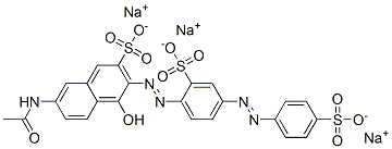 trisodium 7-acetamido-4-hydroxy-3-[[2-sulphonato-4-[(4-sulphonatophenyl)azo]phenyl]azo]naphthalene-2-sulphonate CAS#: 85135-90-6