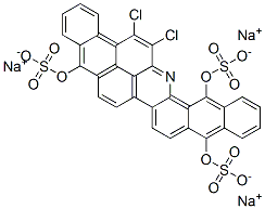 trisodium dichloroanthra[2,1,9-mna]naphth[2,3-h]acridine-5,10,15-triyl tris(sulphate) CAS#: 85371-60-4