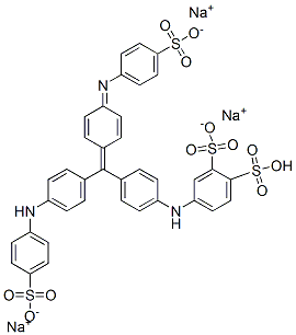 trisodium hydrogen 4-[[4-[[4-[(4-sulphonatophenyl)amino]phenyl][4-[(4-sulphonatophenyl)imino]-2,5-cyclohexadien-1-ylidene]methyl]phenyl]amino]benzenedisulphonate CAS#: 85614-38-6