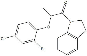 1-[2-(2-bromo-4-chlorophenoxy)propanoyl]indoline CAS#: 882648-58-0