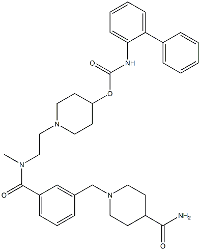 1-(2-(3-((4-carbamoylpiperidin-1-yl)methyl)-N-methylbenzamido)ethyl)piperidin-4-yl [1,1'-biphenyl]-2-ylcarbamate CAS#: 864750-70-9
