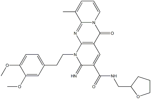1-[2-(3,4-dimethoxyphenyl)ethyl]-2-imino-10-methyl-5-oxo-N-(tetrahydrofuran-2-ylmethyl)-1,5-dihydro-2H-dipyrido[1,2-a:2',3'-d]pyrimidine-3-carboxamide CAS#: 848683-20-5