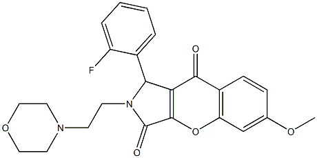 1-(2-fluorophenyl)-6-methoxy-2-[2-(4-morpholinyl)ethyl]-1,2-dihydrochromeno[2,3-c]pyrrole-3,9-dione CAS#: 879588-92-8