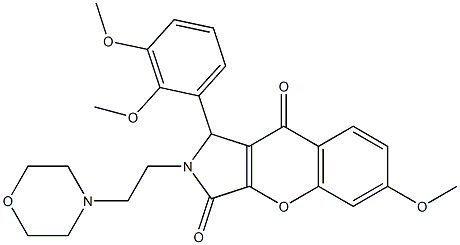 1-(2,3-dimethoxyphenyl)-6-methoxy-2-[2-(4-morpholinyl)ethyl]-1,2-dihydrochromeno[2,3-c]pyrrole-3,9-dione CAS#: 879590-15-5